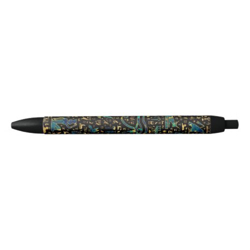 Ancient Egyptian hieroglyphics Marble and Gold Black Ink Pen