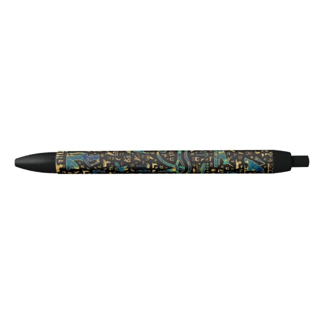 Ancient Egyptian hieroglyphics Marble and Gold Pen (Front)