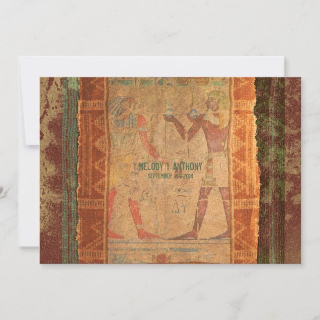 Ancient Egyptian Hieroglyphics Wedding Invitation (Front)