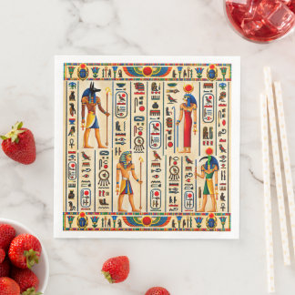 Ancient Egyptian Hieroglyphs and Pharaonic Paper Dinner Napkins