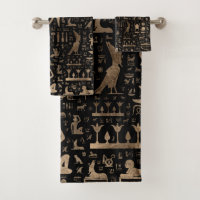 Ancient Egyptian hieroglyphs - Black and gold