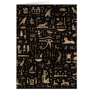 Ancient Egyptian hieroglyphs - Black and gold Cards