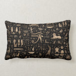 Ancient Egyptian hieroglyphs - Black and gold Lumbar Pillow<br><div class="desc">Ancient Egyptian hieroglyphs - Black and gold</div>