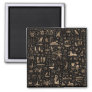 Ancient Egyptian hieroglyphs - Black and gold Magnet