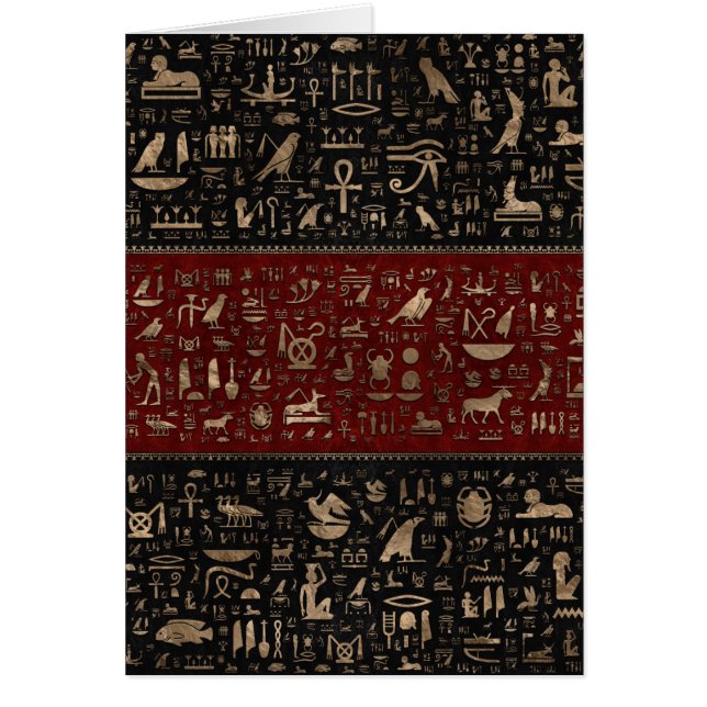 Ancient Egyptian hieroglyphs - Black Red Leather (Front)