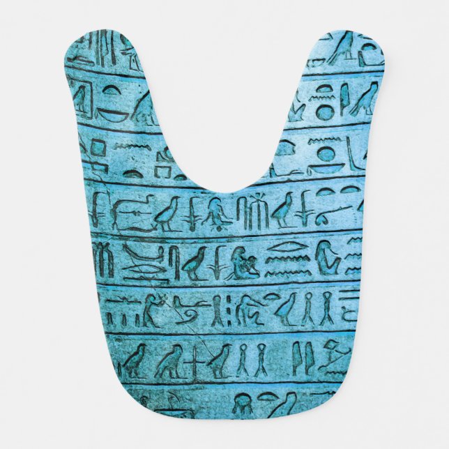 Ancient Egyptian Hieroglyphs Blue Bib (Front)