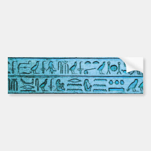 Ancient Egyptian Hieroglyphs Blue Bumper Sticker