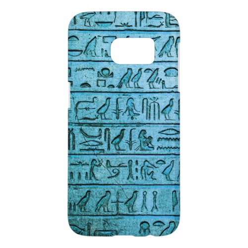 Ancient Egyptian Hieroglyphs Blue Samsung Galaxy S7 Case