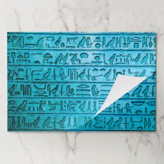 Ancient Egyptian Hieroglyphs Blue Placemats