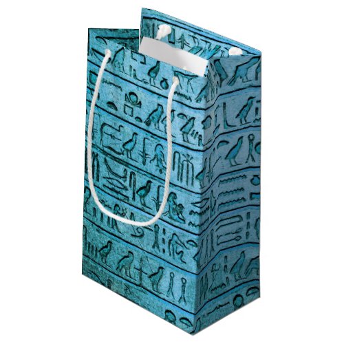 Ancient Egyptian Hieroglyphs Blue Small Gift Bag