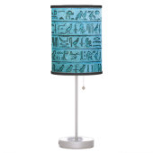 Ancient Egyptian Hieroglyphs Blue Table Lamp (Left)