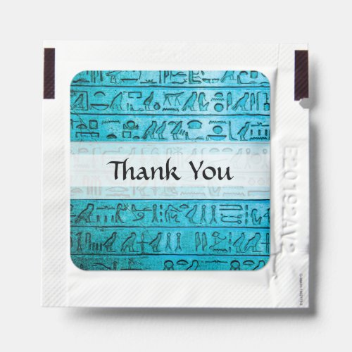 Ancient Egyptian Hieroglyphs Blue Thank You Hand Sanitizer Packet