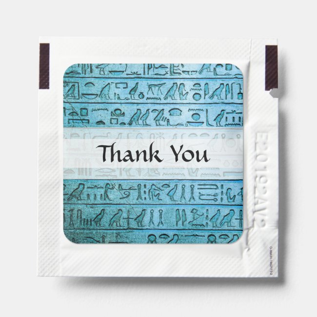 Ancient Egyptian Hieroglyphs Blue Thank You
