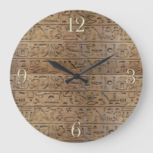 Ancient Egyptian Hieroglyphs Designer Clock
