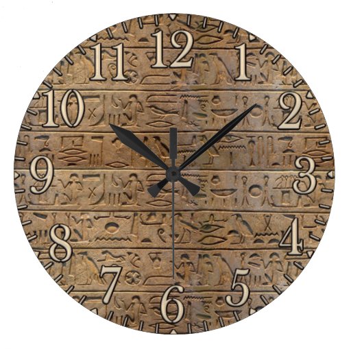 Ancient Egyptian Hieroglyphs Designer Clock | Zazzle