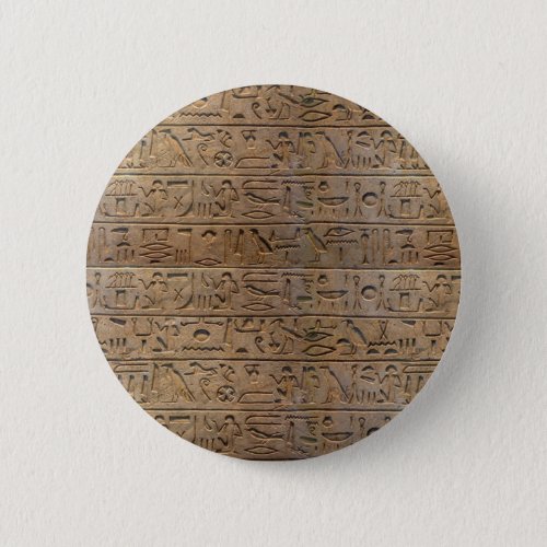 Ancient Egyptian Hieroglyphs Designer Gift Button