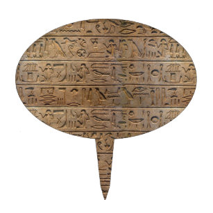 Ancient Egyptian Hieroglyphs Designer Gift Cake Topper