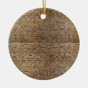 Ancient Egyptian Hieroglyphs Designer Gift Ceramic Ornament