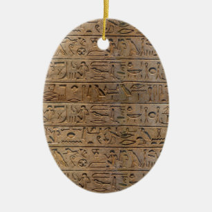 Ancient Egyptian Hieroglyphs Designer Gift Ceramic Ornament