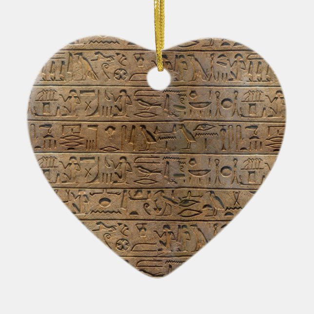 Ancient Egyptian Hieroglyphs Designer Gift Ceramic Ornament (Front)