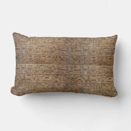 Ancient Egyptian Hieroglyphs Designer Gift Lumbar Pillow