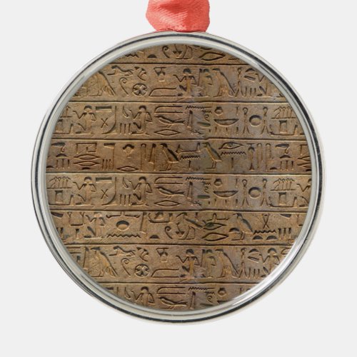 Ancient Egyptian Hieroglyphs Designer Gift Metal Ornament