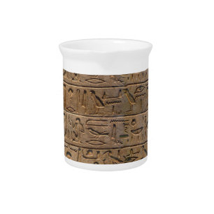 Ancient Egyptian Hieroglyphs Designer Gift Pitcher