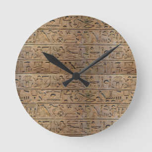 Ancient Egyptian Hieroglyphs Designer Gift Round Clock