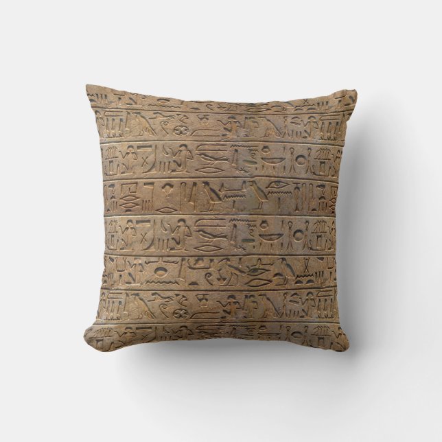 Ancient Egyptian Hieroglyphs Designer Gift Throw Pillow (Front)