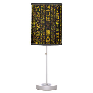 Ancient Egyptian hieroglyphs gold and black color Table Lamp