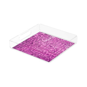 Ancient Egyptian Hieroglyphs Green Acrylic Tray