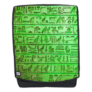 Ancient Egyptian Hieroglyphs Green Backpack