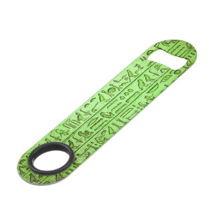 Ancient Egyptian Hieroglyphs Green Bar Key