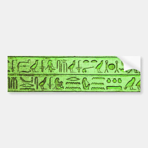 Ancient Egyptian Hieroglyphs Green Bumper Sticker