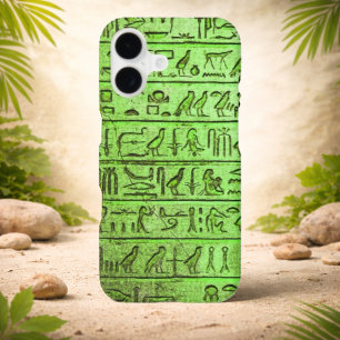 Ancient Egyptian Hieroglyphs Green iPhone 17 Case