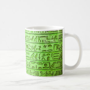 Ancient Egyptian Hieroglyphs Green Coffee Mug