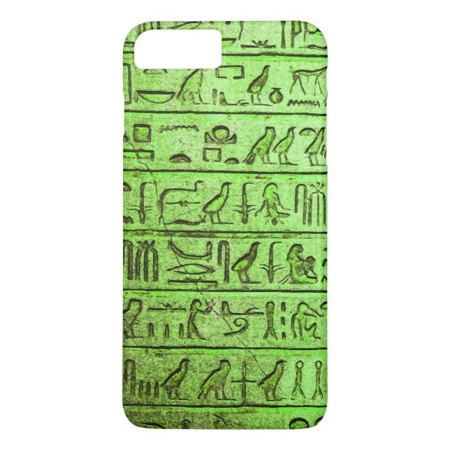 Ancient Egyptian Hieroglyphs Green iPhone 7 Plus Case-Mate iPhone Case (Back)