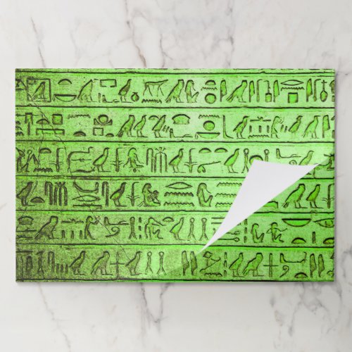 Ancient Egyptian Hieroglyphs Green Placemats