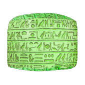 Ancient Egyptian Hieroglyphs Green Pouf (Right)