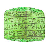 Ancient Egyptian Hieroglyphs Green Pouf (Front)