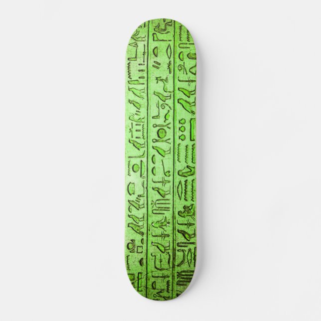Ancient Egyptian Hieroglyphs Green Skateboard (Front)