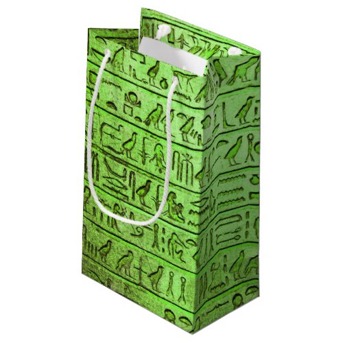 Ancient Egyptian Hieroglyphs Green Small Gift Bag