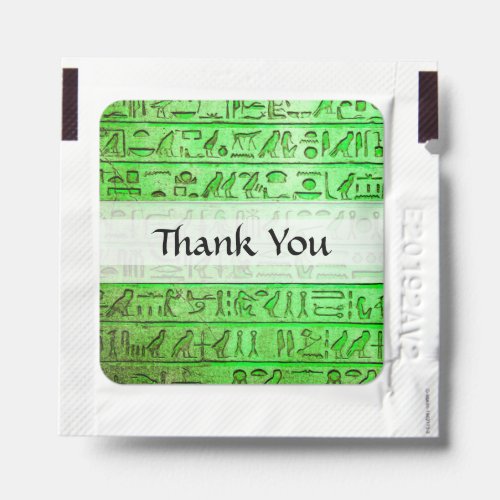 Ancient Egyptian Hieroglyphs Green Thank You Hand Sanitizer Packet