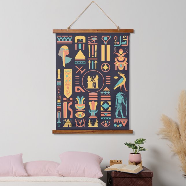 Ancient Egyptian Hieroglyphs  Hanging Tapestry (Bedroom)