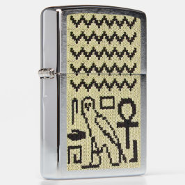 Ancient Egyptian Hieroglyphs Natural Crochet Zippo Lighter