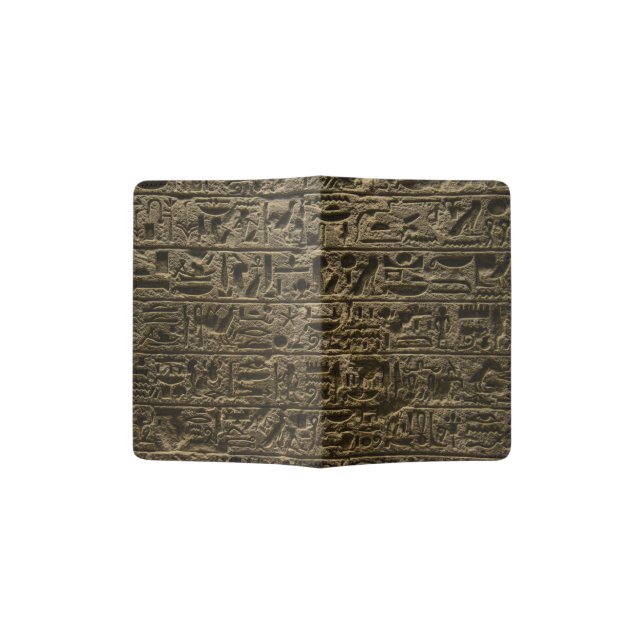 ancient egyptian hieroglyphs passport holder (Opened)
