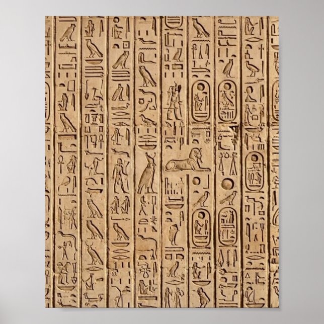 Ancient Egyptian hieroglyphs  Poster (Front)