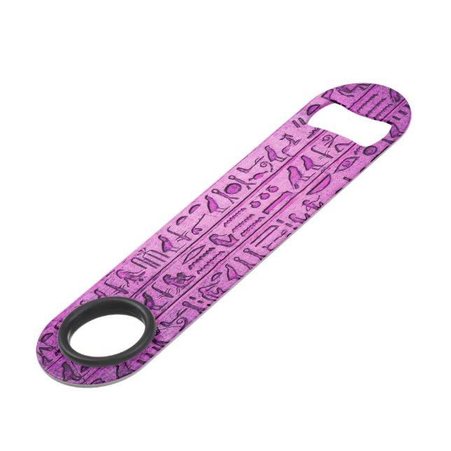 Ancient Egyptian Hieroglyphs Purple Bar Key (Front Angled)