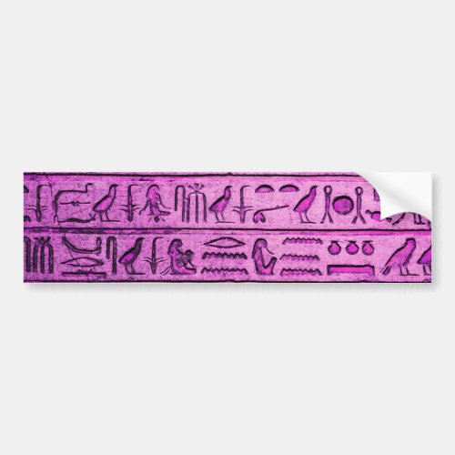 Ancient Egyptian Hieroglyphs Purple Bumper Sticker