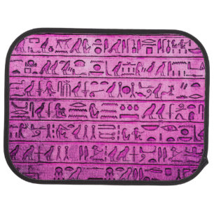 Ancient Egyptian Hieroglyphs Purple Car Floor Mat